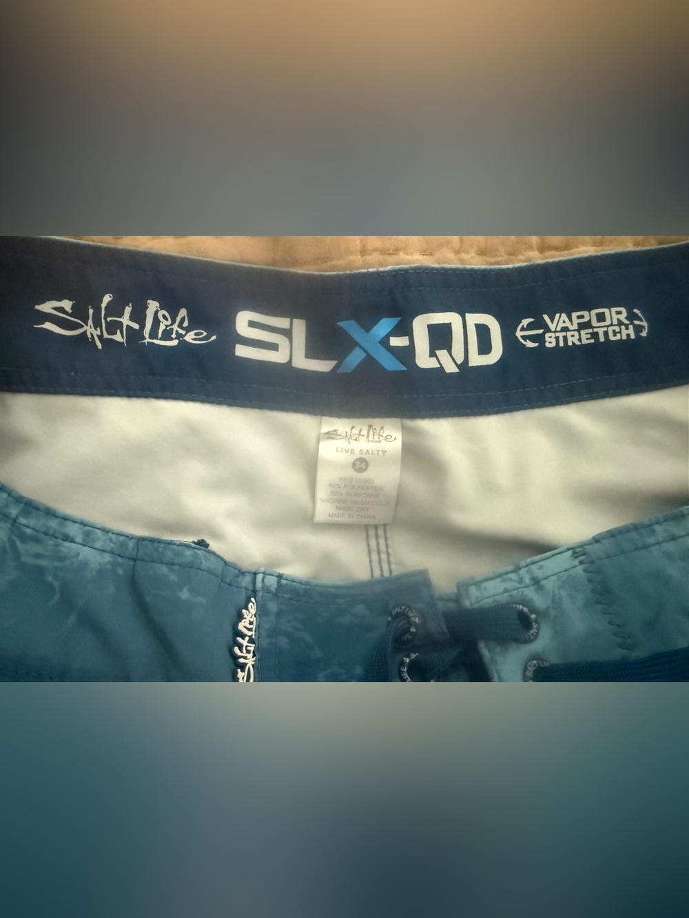 Salt Life Blue and Teal SLX-QD Board Shorts - Picture 4 of 7